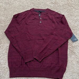 NWT! PORTER + ASH men's maroon long sleeve sweater